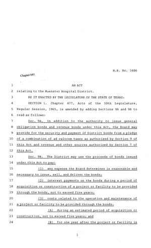 81st Texas Legislature, Regular Session, House Bill 1686, Chapter 641