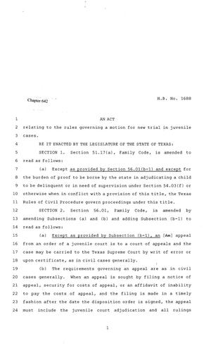 81st Texas Legislature, Regular Session, House Bill 1688, Chapter 642