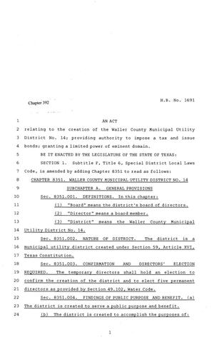 81st Texas Legislature, Regular Session, House Bill 1691, Chapter 392