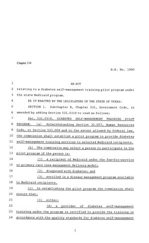 81st Texas Legislature, Regular Session, House Bill 1990, Chapter 114