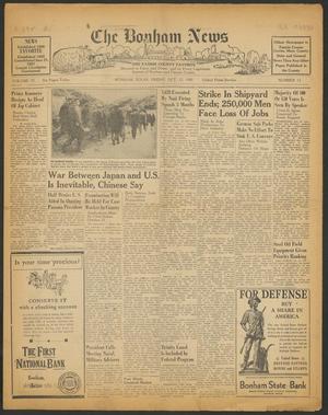 Primary view of object titled 'The Bonham News and Fannin County Favorite (Bonham, Tex.), Vol. 75, No. 12, Ed. 1 Friday, October 17, 1941'.
