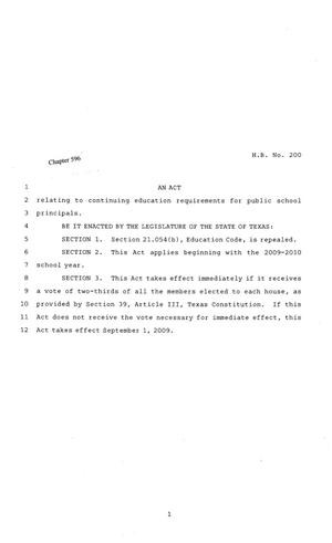 81st Texas Legislature, Regular Session, House Bill 200, Chapter 596