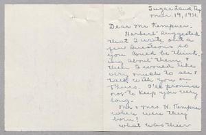[Letter from Sib M. Fowler to I. H. Kempner, March 19, 1951]