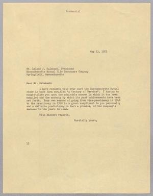 [Letter from I. H. Kempner to Leland J. Kalmbach, May 23, 1951]