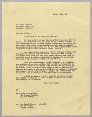 [Letter from I. H. Kempner to Samuel Kreiter, January 20, 1951]