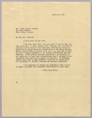 [Letter from I. H. Kempner to Mrs. James Armour Lindsay, March 24, 1951]