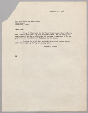 [Letter from I. H. Kempner to Mr. Rose Maceo and Associates, December 21, 1951]