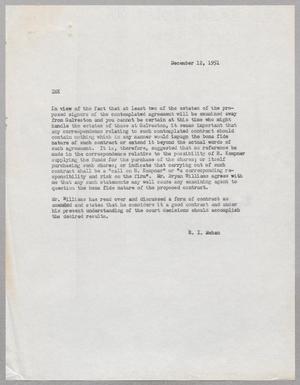 [Letter from R. I. Mehan to I. H. Kempner, December 12, 1951]