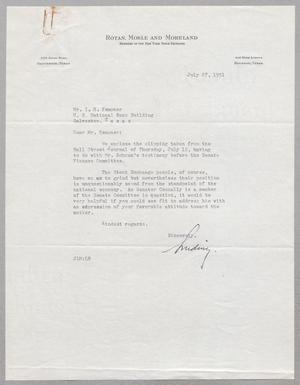 [Letter from Rotan, Mosle and Moreland to Mr. I. H. Kempner, July 27, 1951]