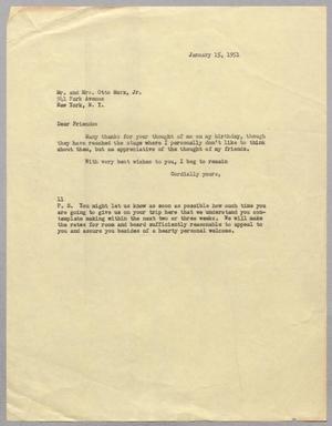 [Letter from I. H. Kempner to Mr. and Mrs. Otto Marx, Jr., January 15, 1951]