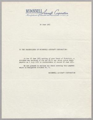 [Letter from McDonnell Aircraft Corporation, June 30, 1951]
