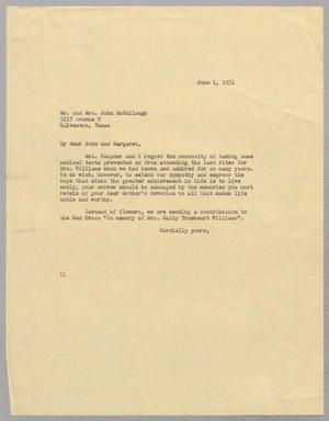 [Letter from I. H. Kempner to John and Margaret McCullough, June 1, 1951]