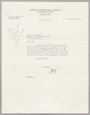 [Letter from William McChesney Martin to Mr. I. H. Kempner, March 29, 1951]