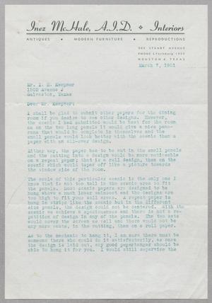 [Letter from Inez McHale to Mr. I. H. Kempner, March 7, 1951]