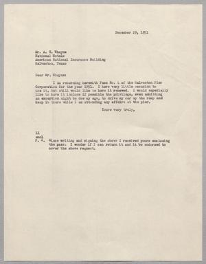 [Letter from I. H. Kempner to Mr. A. T. Whayne, December 29, 1951]