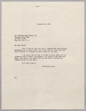 [Letter from I. H. Kempner to Mr. William Gage Brady, Jr., December 26, 1951]