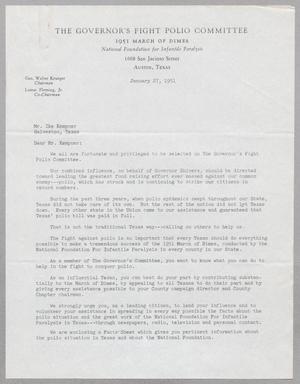 [Letter from Walter Krueger and Lamar Fleming, Jr. to Mr. Ike Kempner, January 27, 1951]