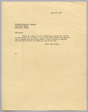 [Letter from Isaac H. Kempner to the Pfeiffer Electric Company, June 19, 1951]