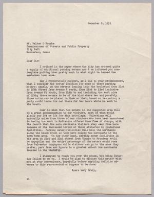 [Letter from I. H. Kempner to Mr. Walter O'Rourke, December 8, 1951]