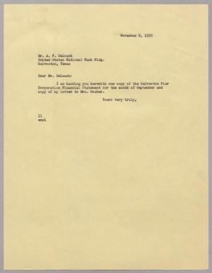 [Letter from Isaac Herbert Kempner to A. F. DeLoach, November 8, 1950]