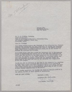 [Letter from the Galveston Pier Corporation to W. J. Aicklen, February 22, 1950]