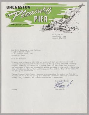 [Letter from L. L. Purjet to Isaac H. Kempner, January 18, 1951]