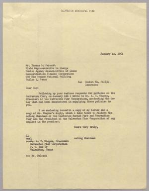 [Letter from Isaac H. Kempner to Thomas L. Ferratt, January 12, 1951]