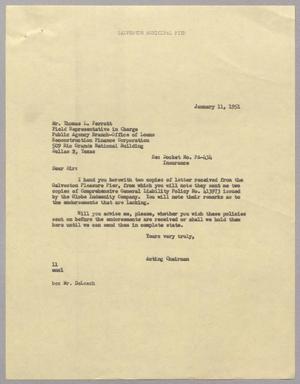 [Letter from Isaac H. Kempner to Thomas L. Ferratt, January 11, 1951]