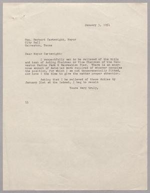 [Letter from Isaac H. Kempner to Herbert Cartwright, Jr., January 3, 1951]