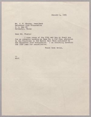 [Letter from Isaac Herbert Kempner to A. T. Wayne, January 4, 1951]
