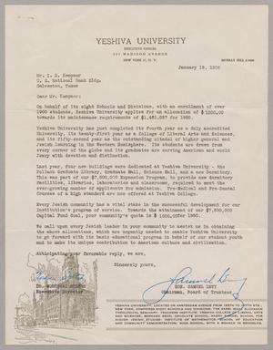 [Letter from Dr. Mordecai Soltes and Hon. Samuel Levy to Mr. I. H. Kempner, January 19, 1950]