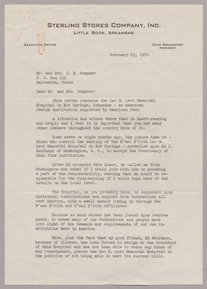 Primary view of object titled '[Letter from Dave Grundfest to Mr. and Mrs. I. H. Kempner, February 23, 1950]'.