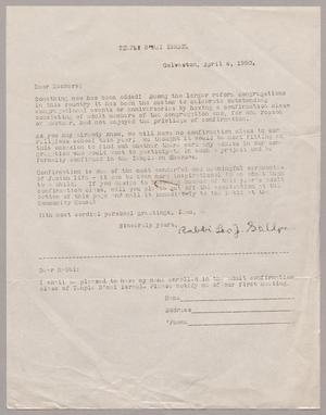[Letter from Rabbi Leo J. Stillpass, April 4, 1950]