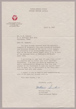 [Letter from William Sinkin to Mr. I. H. Kempner, April 4, 1950]