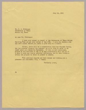 [Letter from Mr. I. H. Kempner to Dr. H. J. Ettlinger, July 19, 1952]