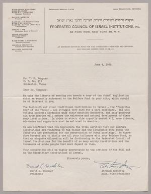 [Letter from David L. Meckler and Abraham Horowitz to Mr. I. H. Kempner, June 4, 1952]