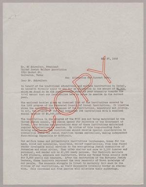 [Letter from David L. Meckler and Abraham Horowitz to Mr. Ed Schreiber, May 27, 1952]