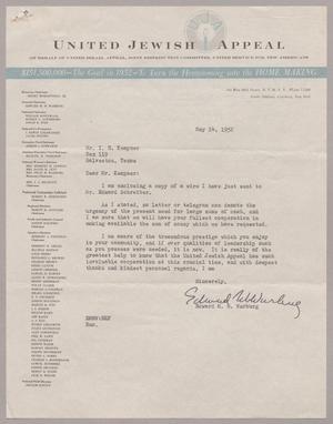 [Letter from Edward M. M. Warburg to Mr. I. H. Kempner, May 14, 1952]
