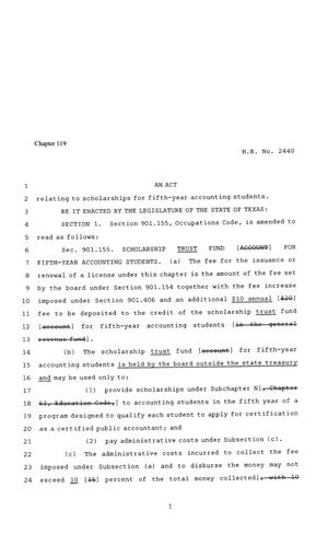 81st Texas Legislature, Regular Session, House Bill 2440, Chapter 119