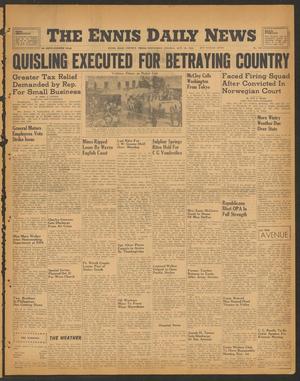 The Ennis Daily News (Ennis, Tex.), Vol. 54, No. 254, Ed. 1 Wednesday, October 24, 1945