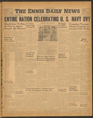 The Ennis Daily News (Ennis, Tex.), Vol. 54, No. 257, Ed. 1 Saturday, October 27, 1945