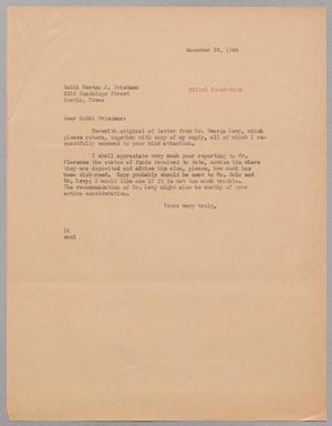 [Letter from I. H. Kempner to Rabbi Newton J. Friedman, December 26, 1944]