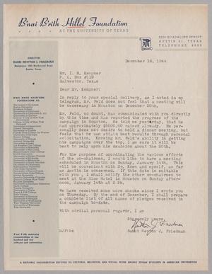 [Letter from Rabbi Newton J. Friedman to I. H. Kempner, December 18, 1944]