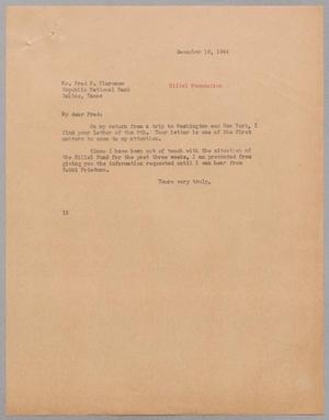 [Letter from I. H. Kempner to Fred F. Florence, December 16, 1944]