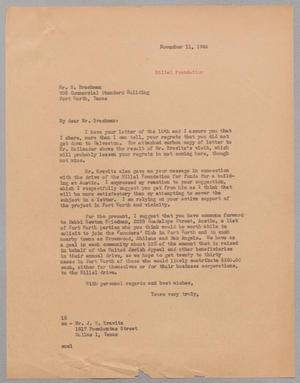 [Letter from I. H. Kempner to Mr. S. Brachman, November 11, 1944]