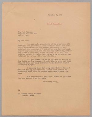 [Letter from I. H. Kempner to Fred F.  Florence, November 1, 1944]