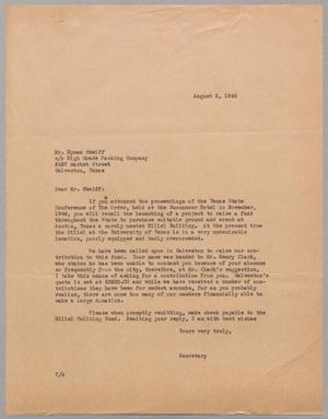 [Letter from A. H. Blackshear, Jr. to Hyman Shwiff, August 2, 1945]