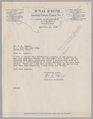 [Letter from William M. Nathan to I. H. Kempner, December 29, 1945]