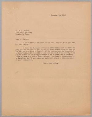 [Letter from I. H. Kempner to William M. Nathan, December 26, 1945]