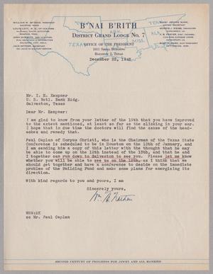 [Letter from William M. Nathan to I. H. Kempner, December 22, 1945]